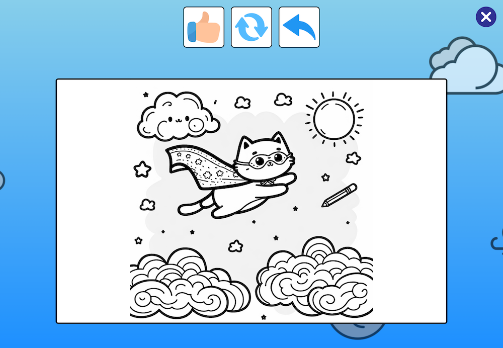 Gato volador lindo volando en las nubes
